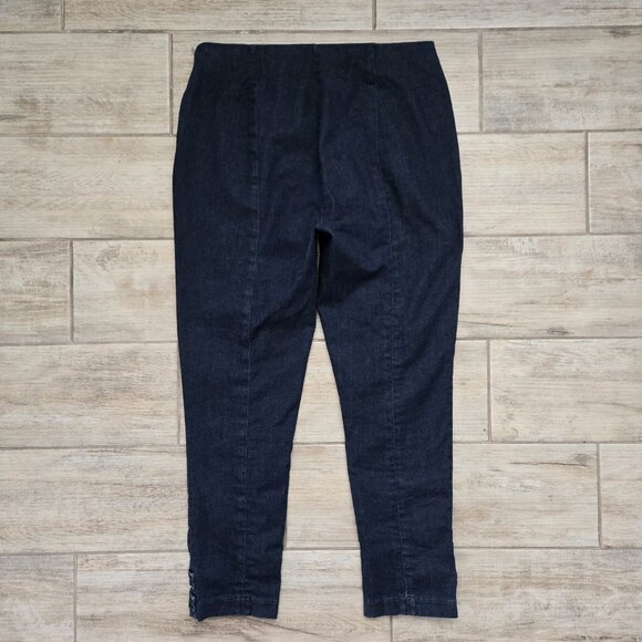 Ann Taylor High Rise Jeans Women's Side Zip Stretch Denim Ankle Strap Accent 14 - Picture 2 of 10